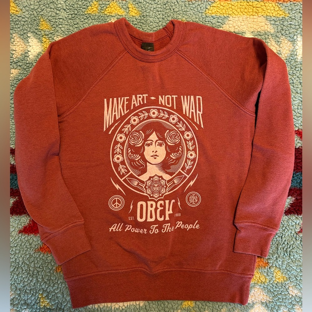 Obey Crewneck, size xs, rust color